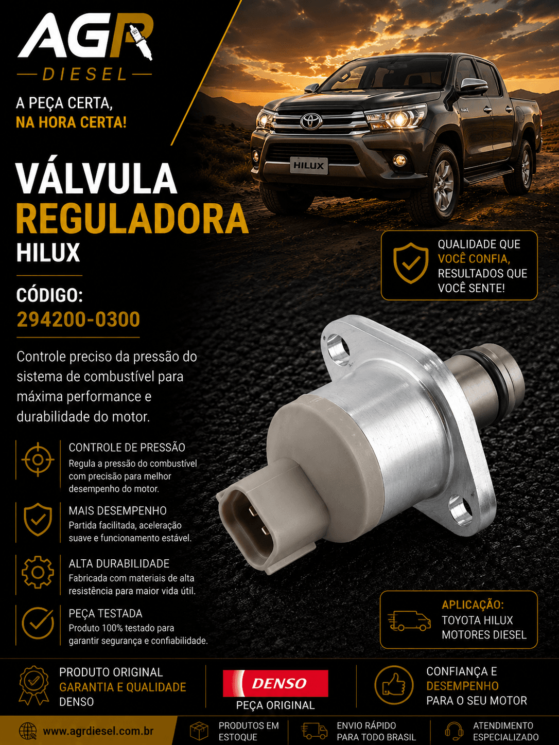 Válvula reguladora Hilux - 294200-0300