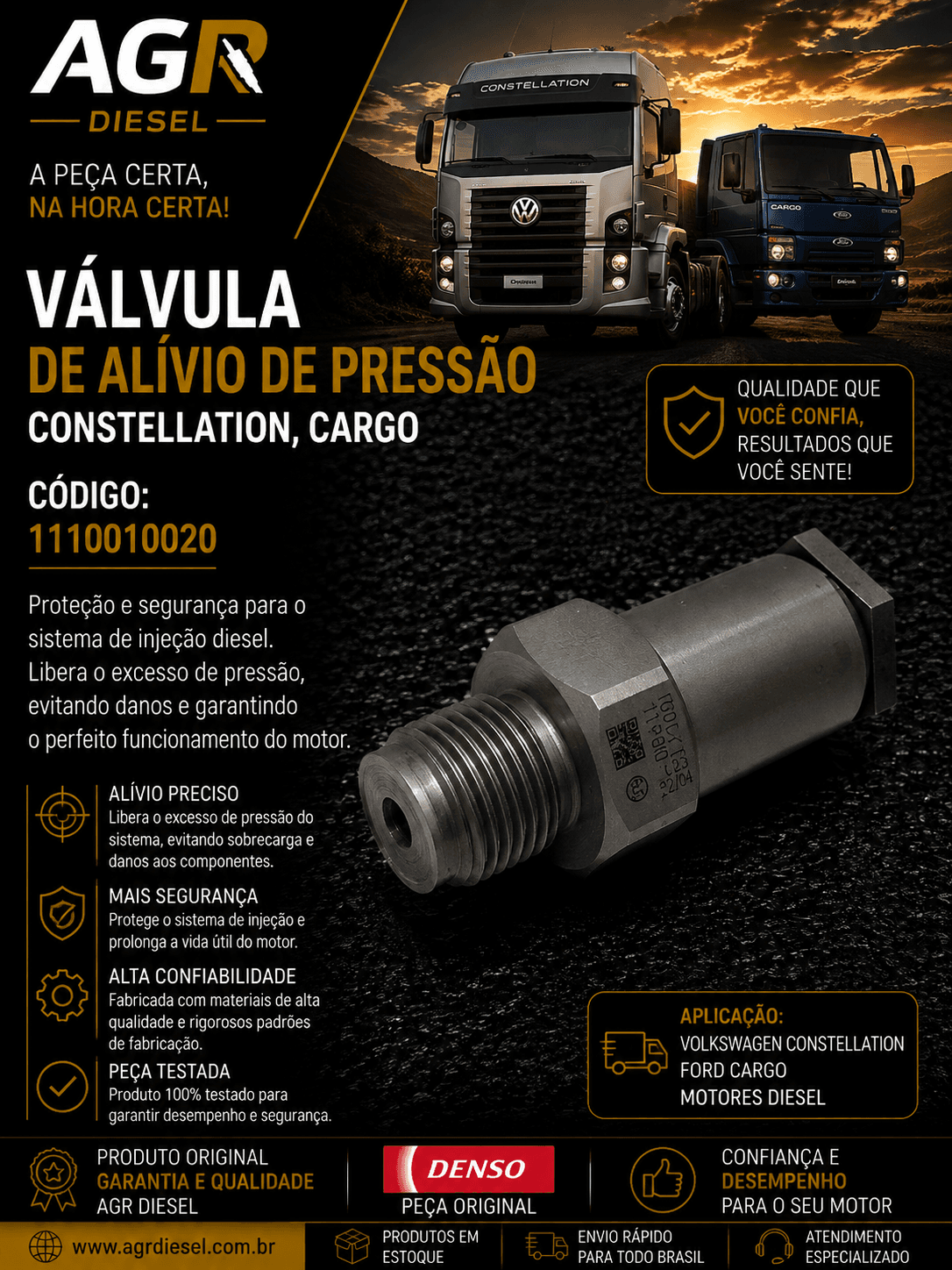 Válvula de alívio de pressão Constellation, Cargo - 1110010020