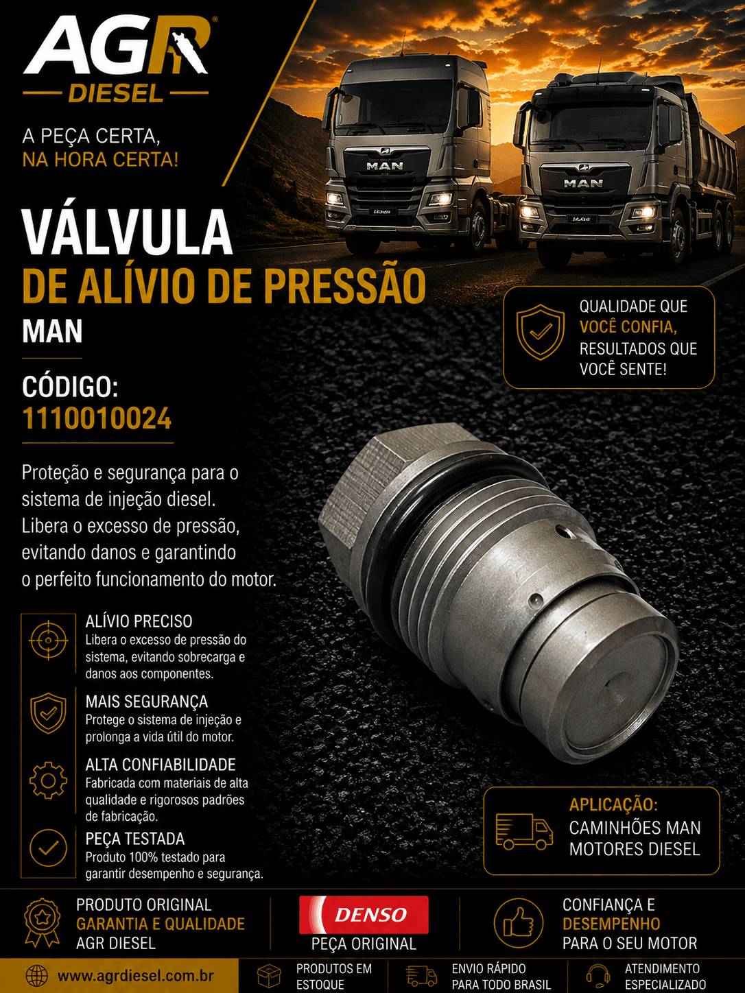 Válvula de alívio de pressão MAN - 1110010024